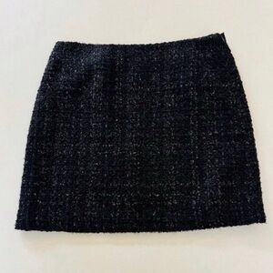 Vintage 90s Dalia Collection Black Sparkle Tweed Mini Pencil Skirt 10